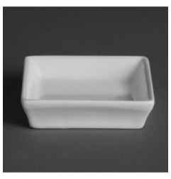 Mini plats carrés blancs Olympia 80mm (Lot de 12)
