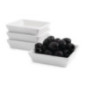 Mini plats carrés blancs Olympia 80mm (Lot de 12)