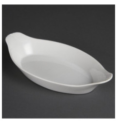 Plats ovales à oreilles blancs Olympia 290 x 166mm (Lot de 6)