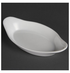 Plats ovales à oreilles blancs Olympia 230 x 130mm (Lot de 6)