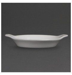 Plats ronds à oreilles blancs Olympia 170 x 140mm (Lot de 6)