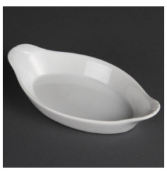 Plats ovales à oreilles blancs 204 x 115mm Olympia (Lot de 6)