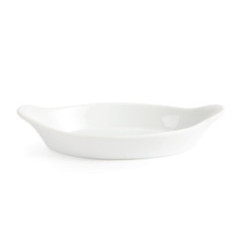 Plats ovales à oreilles blancs 204 x 115mm Olympia (Lot de 6)