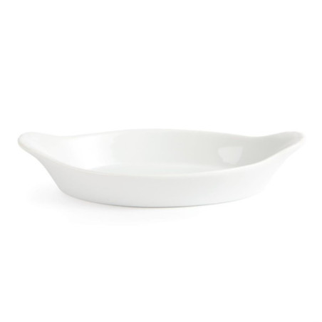 Plats ovales à oreilles blancs 204 x 115mm Olympia (Lot de 6)