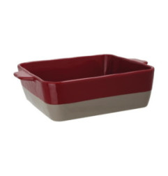 Plat à rôtir rouge et taupe Olympia 4,2L