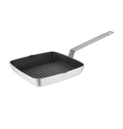 Poêle antiadhésive carrée fond rainuré Vogue 240mm