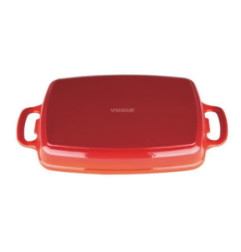 Plat en fonte rectangulaire Vogue rouge 2,8L
