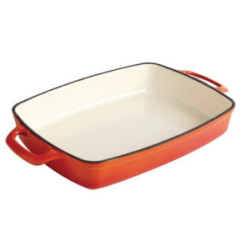 Plat en fonte rectangulaire Vogue orange 2,8L