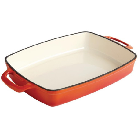 Plat en fonte rectangulaire Vogue orange 2,8L