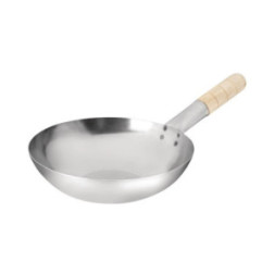 Wok fond plat en acier doux Vogue 25,4 cm