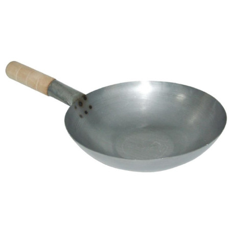 Wok en acier doux Vogue 35,6 cm