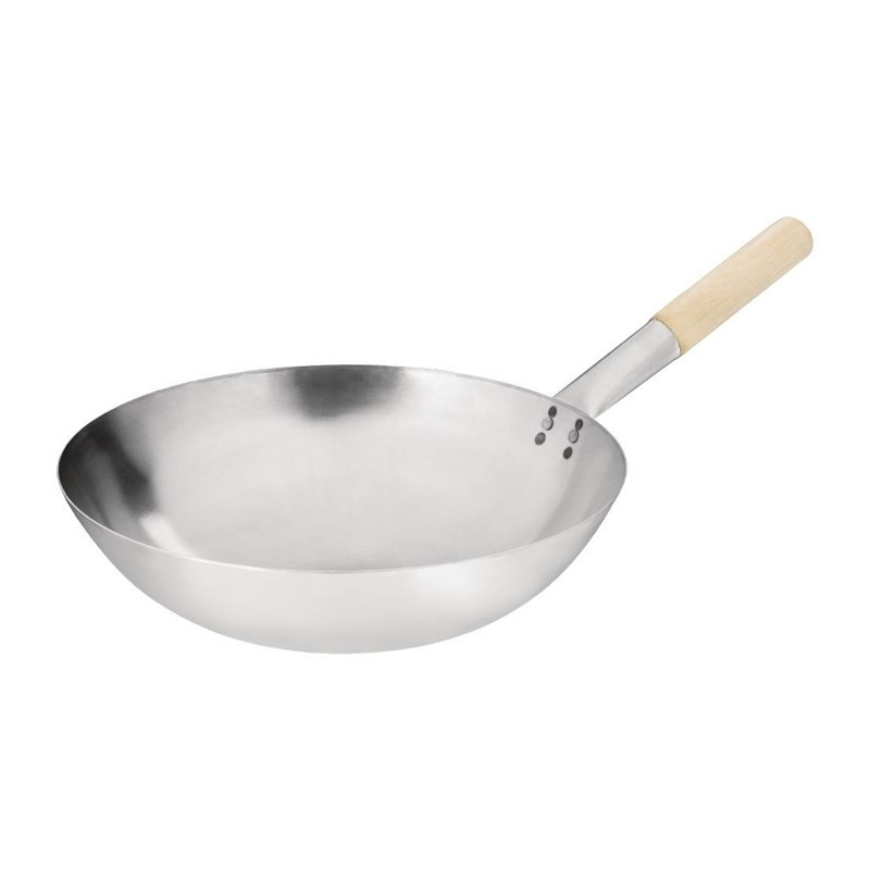 Wok conique en acier doux Vogue 35,6cm