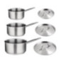 Ensemble 3 casseroles et couvercles inox Vogue Cook Like A Pro 