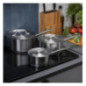 Ensemble 3 casseroles et couvercles inox Vogue Cook Like A Pro 