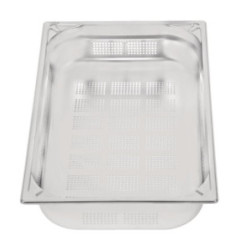 Bac inox 18/10 perforé GN 1/1 professionnel Vogue 100mm
