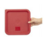 Couvercle carré rouge moyen Hygiplas