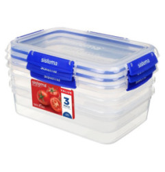 Boîtes alimentaires rectangulaires Sistema Klip It Plus 2,2L (lot de 3)