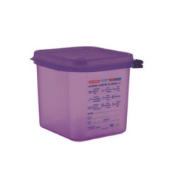 Bac hermétique violet antiallergénique GN1/6 Araven 2,6L