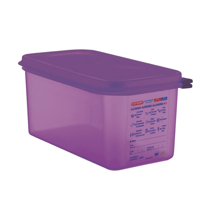 Bac hermétique violet antiallergénique GN1/3 Araven 6L