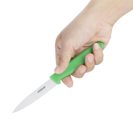 Couteau d office Hygiplas vert 7,5 cm