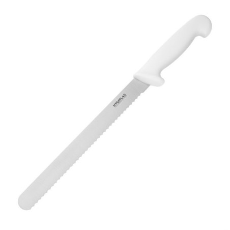 Couteau à trancher denté Hygiplas blanc 255mm