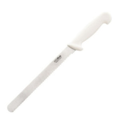 Couteau à trancher denté Hygiplas blanc 255mm