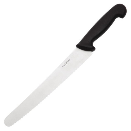 Couteau à pâtisserie denté Hygiplas noir 250mm