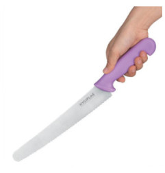 Couteau à pâtisserie denté Hygiplas violet 25cm