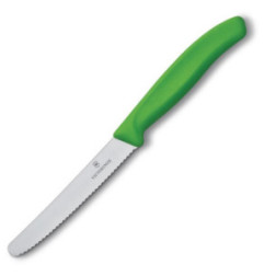 Couteau à tomate lame dentée Victorinox vert 11cm