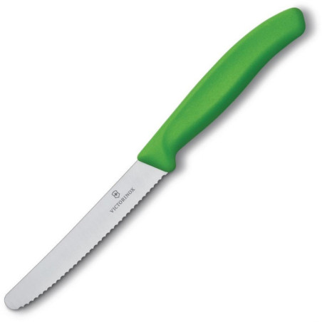 Couteau à tomate lame dentée Victorinox vert 11cm