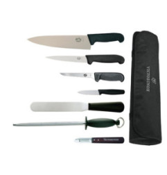 Ensemble de couteaux Victorinox Hygiplas et Vogue avec couteau chef 21,5cm et étui 