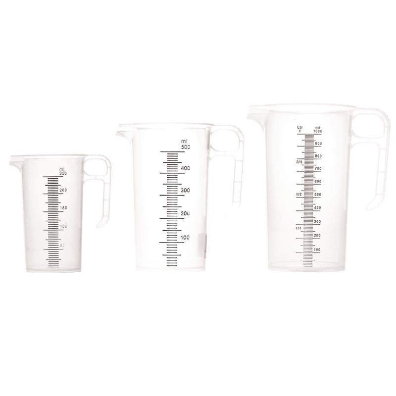 Ensemble de pichets gradués en polypropylène Pro-Measures 250 ml, 500 ml et 1 L