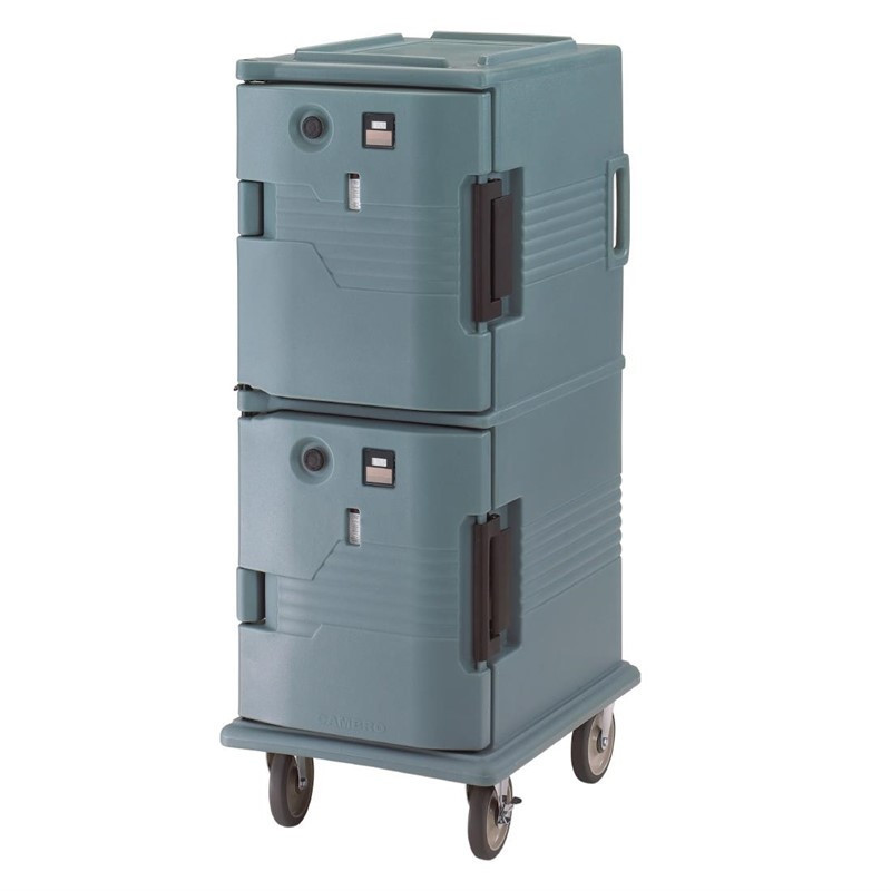 Chariot isotherme avec portes chauffantes Cambro Ultra Camcart UPCH800 bleu ardoise