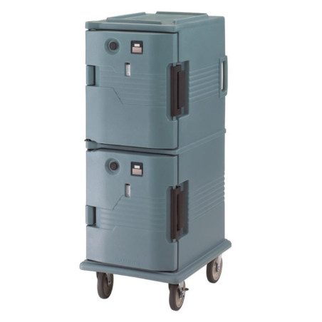 Chariot isotherme avec portes chauffantes Cambro Ultra Camcart UPCH800 bleu ardoise