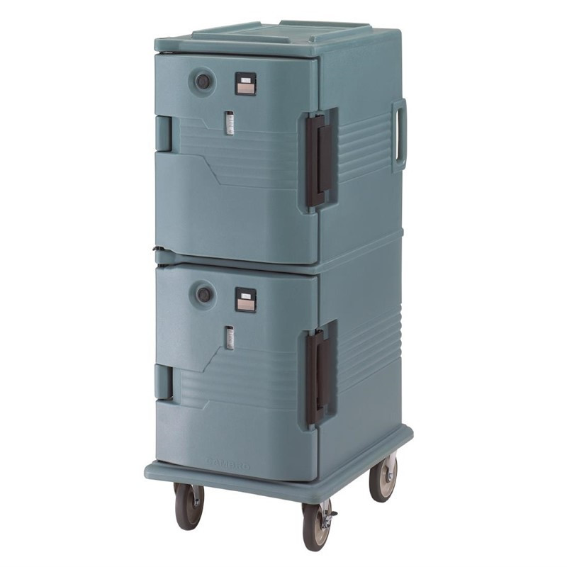 Chariot isotherme avec portes chauffantes Cambro Ultra Camcart UPCH800 bleu ardoise