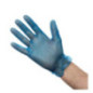 Gants alimentaires en vinyle poudré Hygiplas bleus L (Lot de 100)