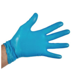 Gants alimentaires en vinyle non poudrés Hygiplas bleus L (Lot de 100)