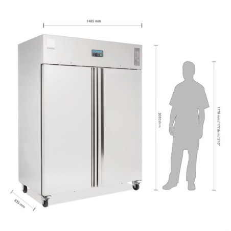 Armoire réfrigérée positive GN 2 portes 1300L Polar Série U