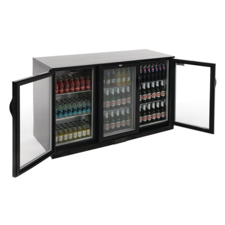 Arrière-bar trois portes pivotantes Polar Série G noir 330L