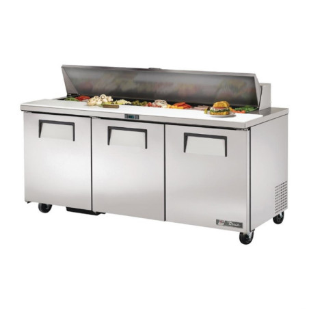 Comptoir de préparation 3 portes 538L True 18 GN 1/6 TSSU-72-18-HC 