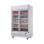 Armoire réfrigérée 2 portes vitrées à charnières avec caisson lumineux Polar Série G 950L