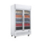 Armoire réfrigérée 2 portes vitrées à charnières avec caisson lumineux Polar Série G 950L