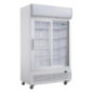 Armoire réfrigérée 2 portes vitrées coulissantes avec caisson lumineux Polar Série G 950L