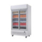 Armoire réfrigérée 2 portes vitrées coulissantes avec caisson lumineux Polar Série G 950L