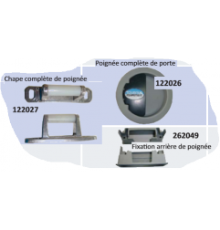 Pièce détachée tournus equipements ROLL SERVICE: Poignée + fixation arrière + chape