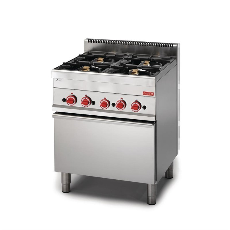 Fourneau 4 feux sur four gaz Gastro M 650 65/70CFG