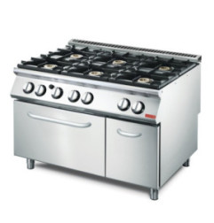 Fourneau 6 feux et four gaz Gastro M 700 GM70/120CFG