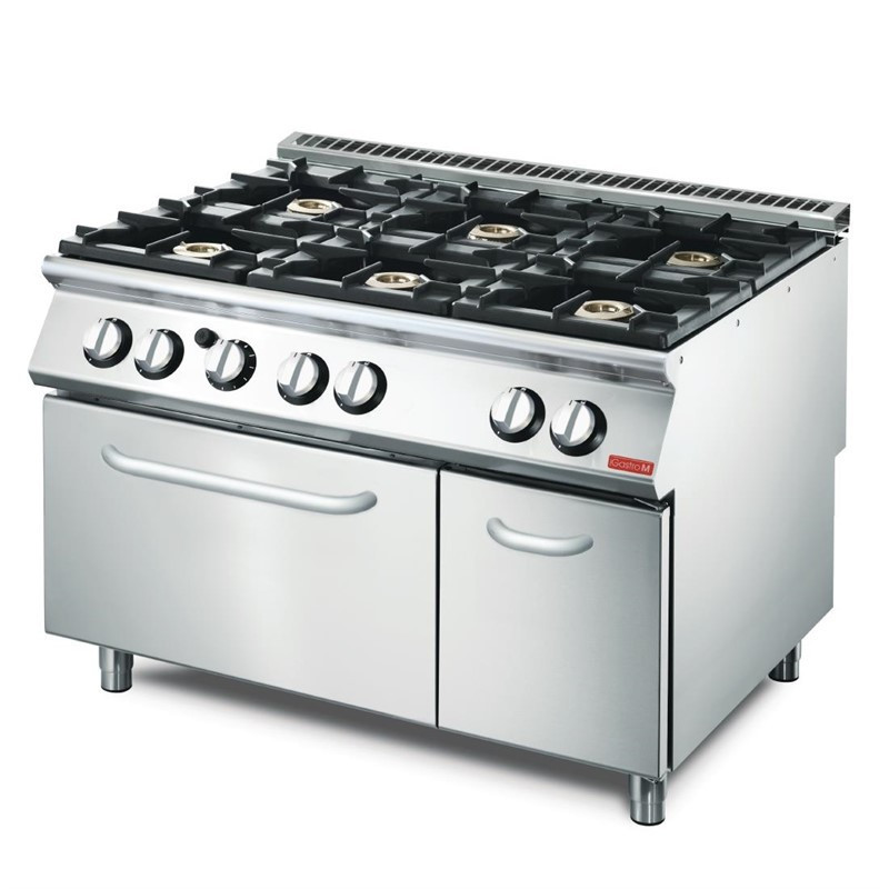 Fourneau 6 feux et four gaz Gastro M 700 GM70/120CFG