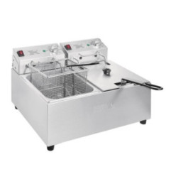 Friteuse double avec minuterie Buffalo - 2x5L 2x2,8kW