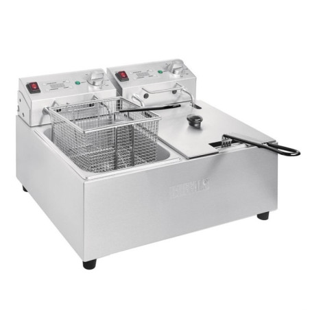 Friteuse double avec minuterie Buffalo - 2x5L 2x2,8kW